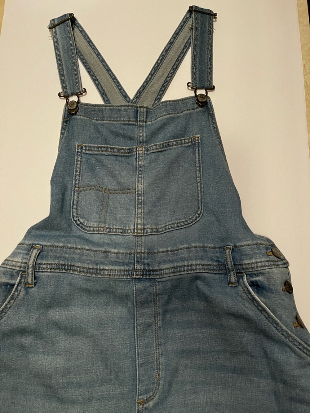 Light Wash Denim Overalls size large distressed boho western comfy summer